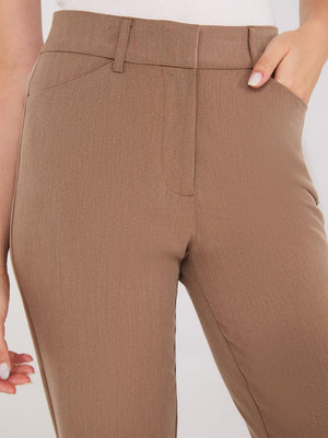 Pantalon droit pleine longueur avec poches obliques Med Brown