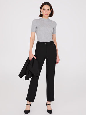 Pantalon droit sans ceinture Black