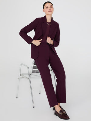 Pantalon droit sans ceinture Wine