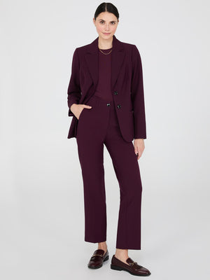 Pantalon droit sans ceinture Wine