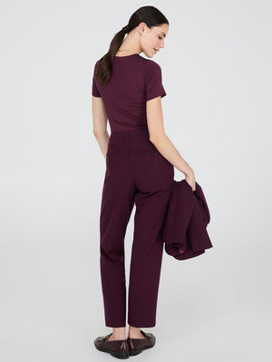 Pantalon droit sans ceinture Wine