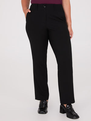 No Waistband Straight Leg Regular Length Pants Black