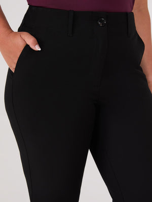 Pantalon droit sans ceinture de longueur régulière Black