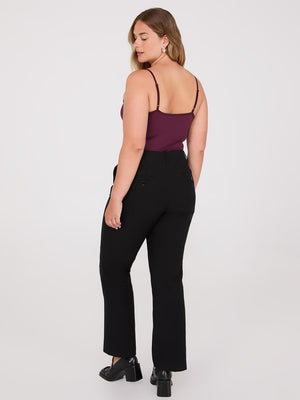 Pantalon droit sans ceinture Black