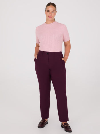 No Waistband Straight Leg Regular Length Pants Wine