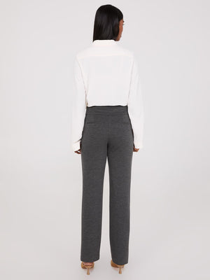 Pantalon droit avec pinces sur le devant Grey