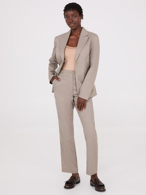 Pantalon droit sans ceinture Sand