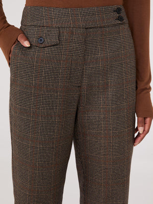 Glen Plaid Straight Leg Pants In The Buff