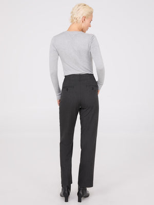 Herringbone Straight Leg Pants Black