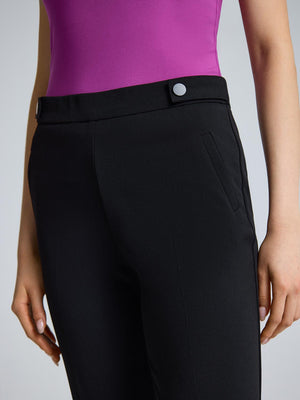 Straight Leg Clean Front Crepe Pants Black