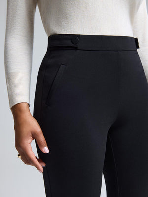 Straight Leg Clean Front Crepe Pants Black