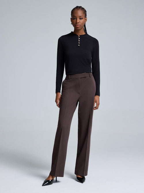 Twill Straight Leg Pants