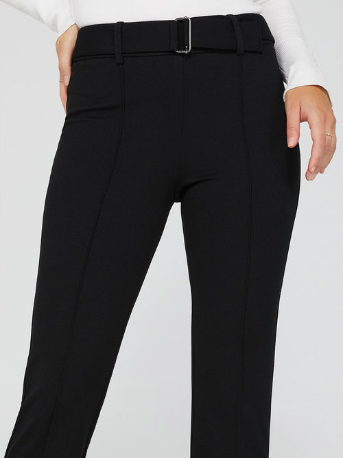 High-Waisted Flare Leg Pants With Belt