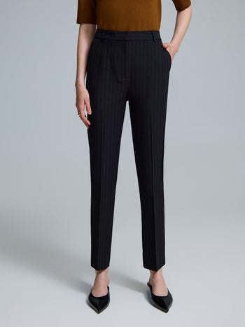 Pinstripe Pants Black
