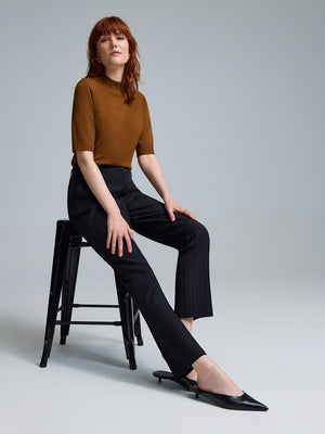 Pinstripe Pants Black