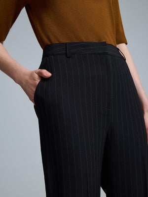 Pinstripe Pants Black