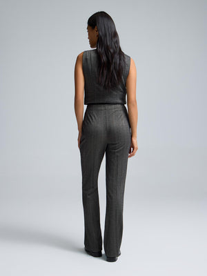 Striped Jacquard Flare Leg Pants Black