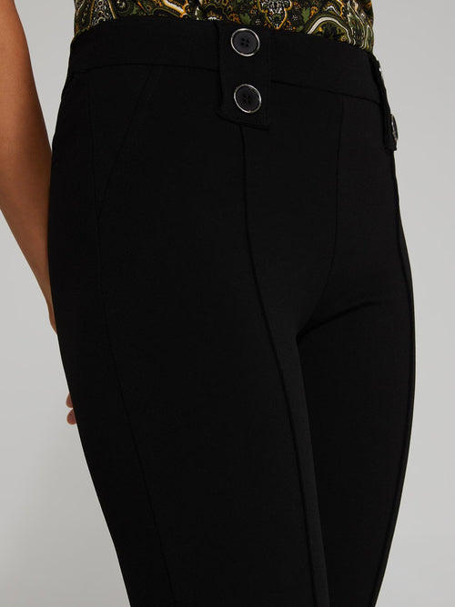 Flare Leg Pull-On Pants With Wide Belt Loops