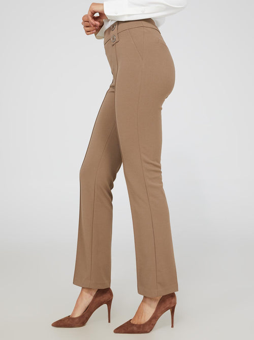 Flare Leg Pull-On Pants With Wide Belt Loops