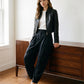 Black Balloon Knit Pants with Elastic Waist - Styled Outfit View - Suzy Shier
