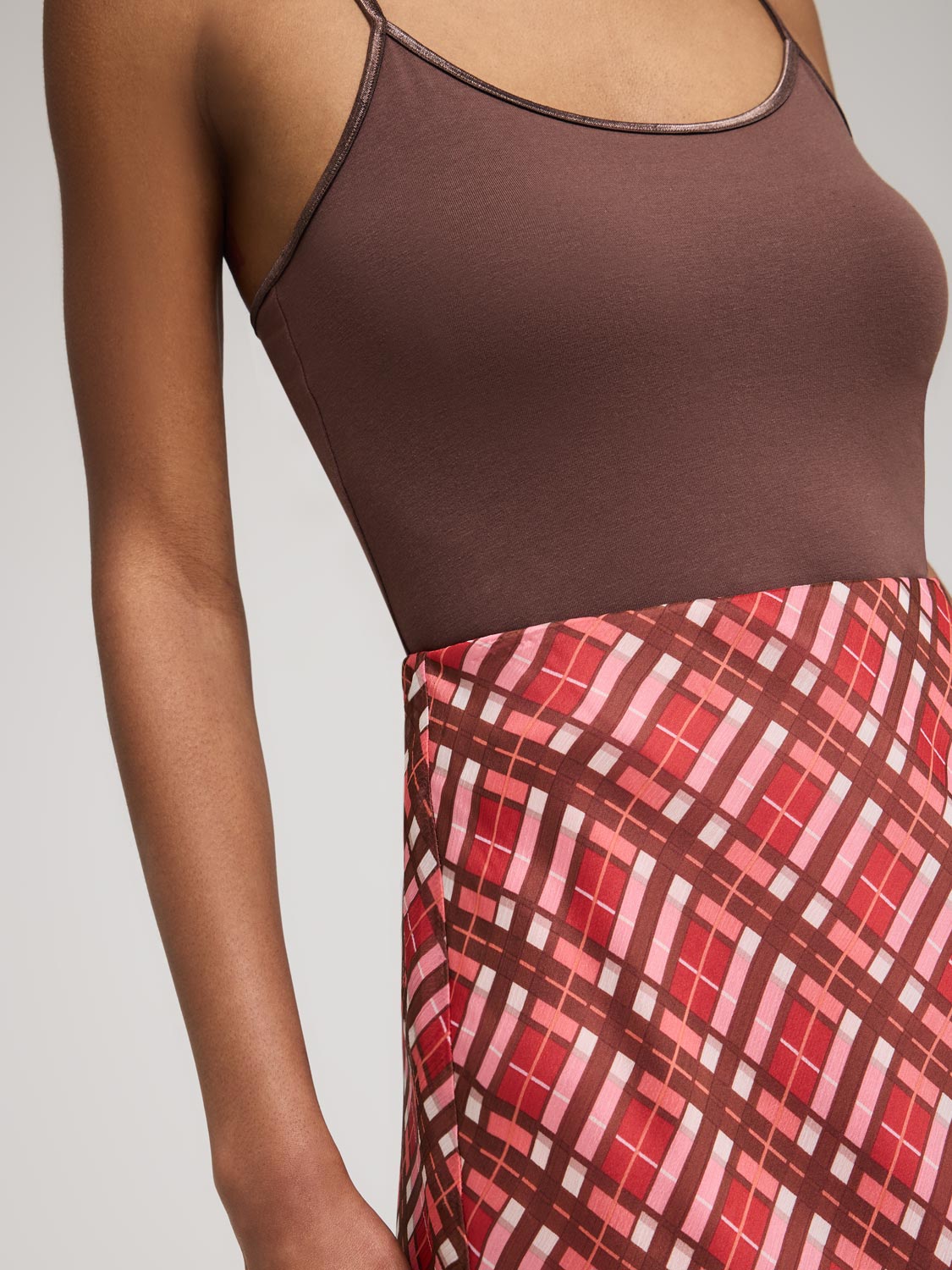 Plaid Chiffon Skirt – Suzy Shier