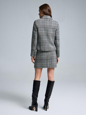 Plaid A-Line Mini Skirt Black