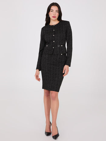 Bouclé Pencil Skirt Black