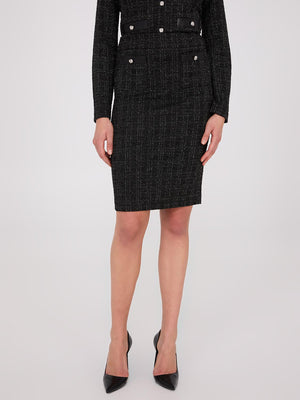 Bouclé Pencil Skirt Black