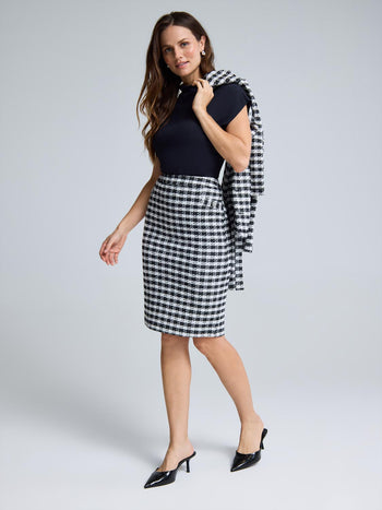 Bouclé Pencil Skirt Black