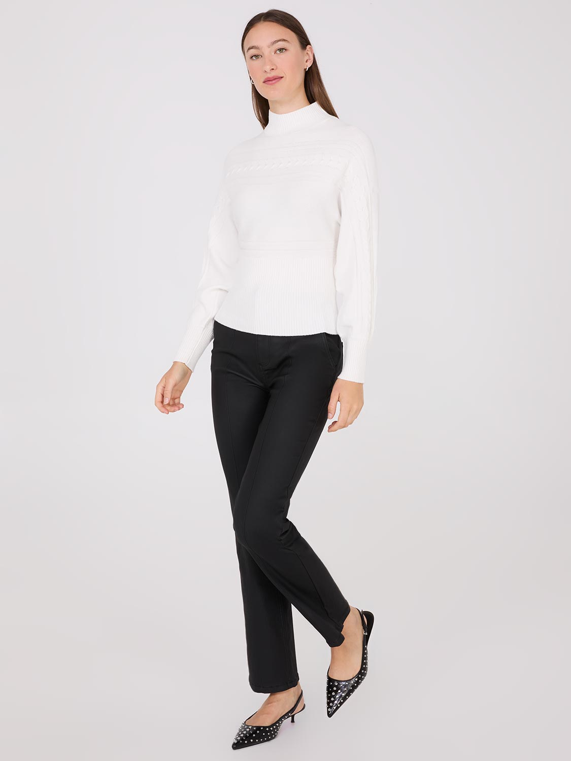 Coated Front Pintuck Pants – Suzy Shier