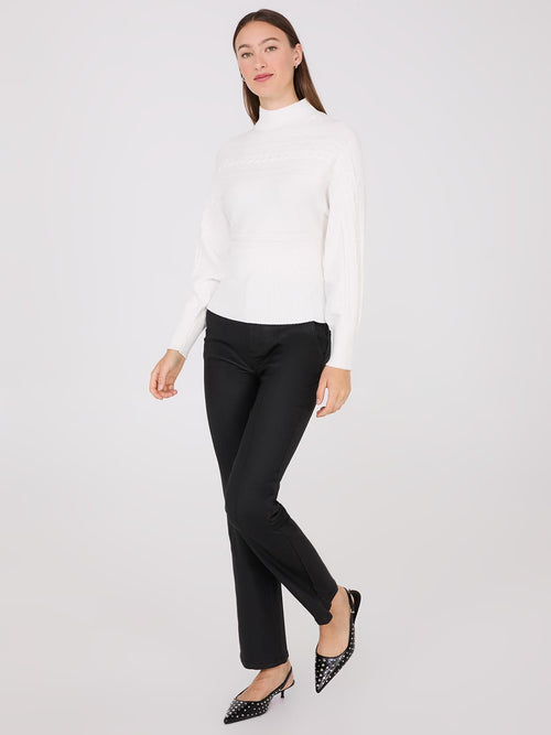 Coated Front Pintuck Pants