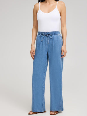 Pantalon à jambe large en denim Md Denim Blasted
