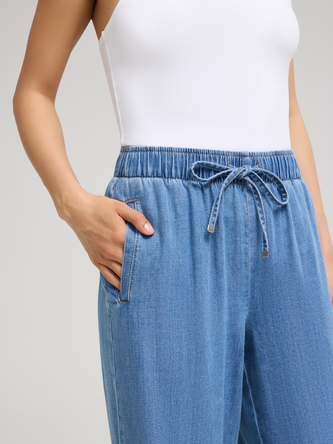 Denim Wide-Leg Pants – Suzy Shier
