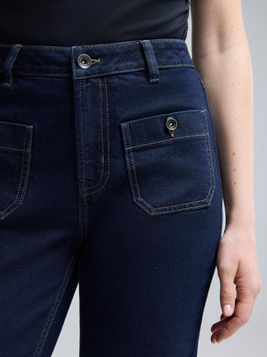 Rinse Wash Straight-Leg Jeans Dk Denim Blue