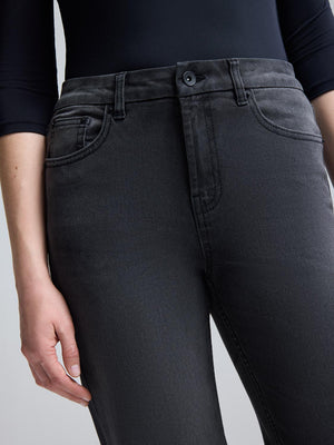 Grey Denim Straight-Leg Jeans Black Rinse