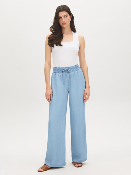 Elastic Waist Wide-Leg Denim Pant | Suzy Shier