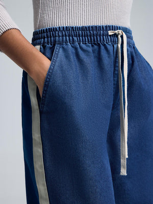 Pantalon en denim à jambes larges avec cordon de serrage Dk Denim Blasted