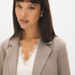 Open-Front Blazer with Stripe Cuff Detail - Suzy Shier