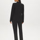 Black Single-Button Woven Blazer - Woman Wearing Tailored Blazer - Suzy Shier