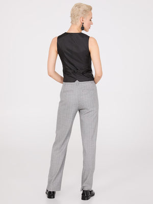 Pinstripe 3-Button Vest Grey