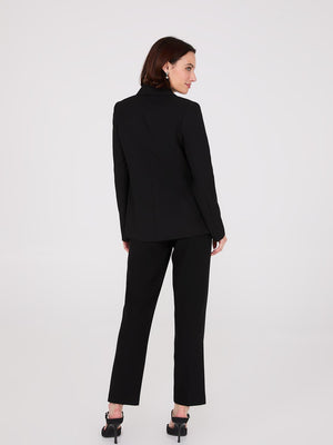 Notch Collar 2-Button Blazer Black