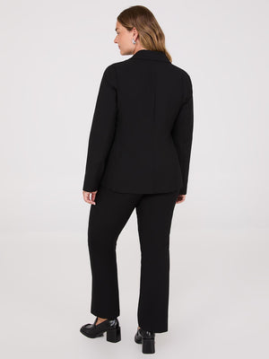 Notch Collar 2-Button Blazer Black