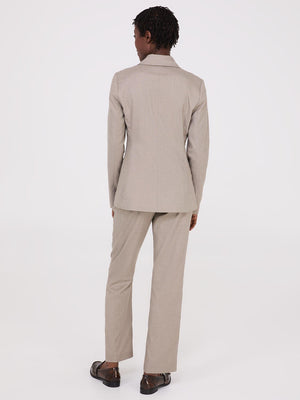 Notch Collar 2-Button Blazer Sand