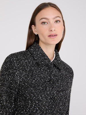 Waisted Boucle Blazer Black