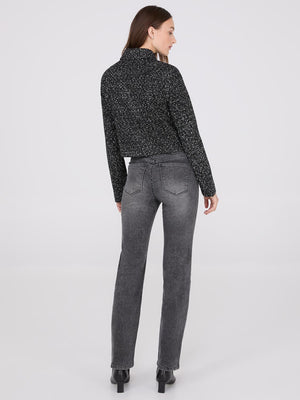 Waisted Boucle Blazer Black