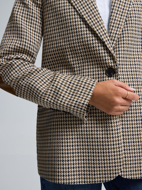 Blazer à coudières en faux suède