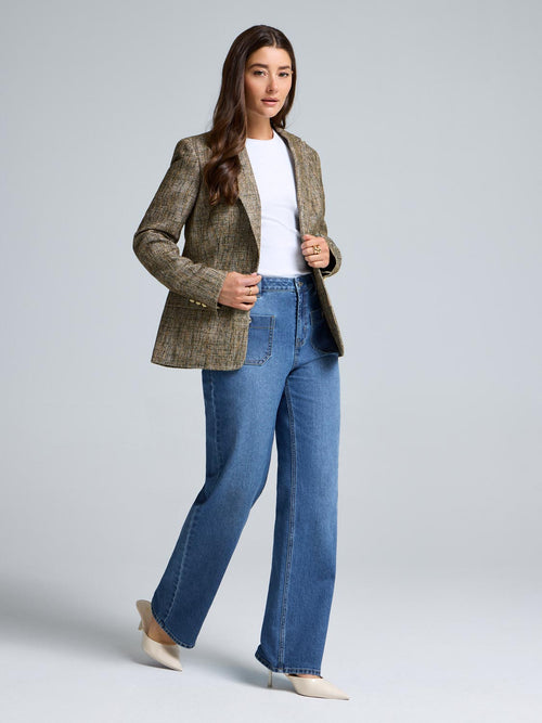 1-Button Tweed Blazer