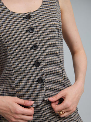 Jacquard Cropped Vest Black