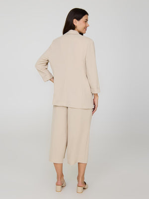 Blazer ouvert sur le devant à col cranté Oatmeal
