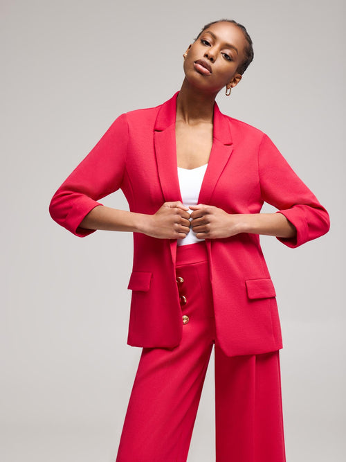Open-Front Notch Collar Blazer